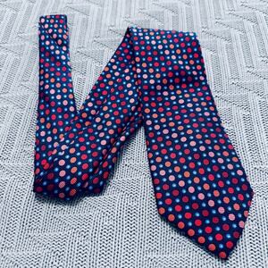 Vintage Fangi red ombre polka dot Italian silk tie